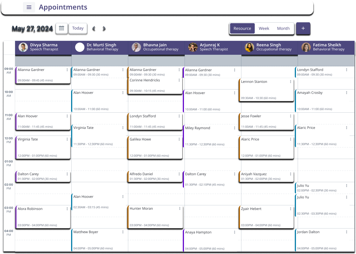 Scheduler Autism Therapy Software