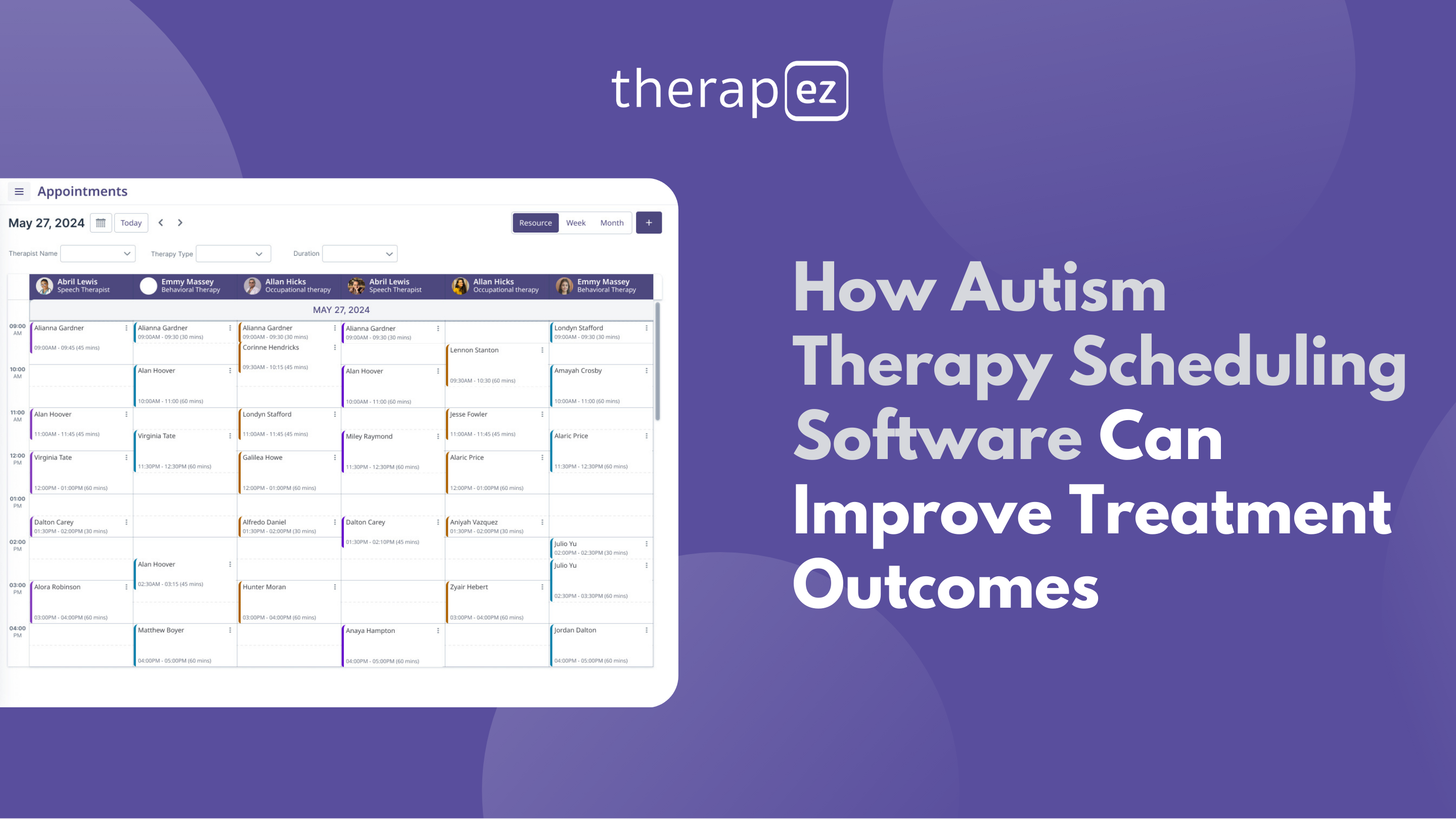 autism therapy scheduling